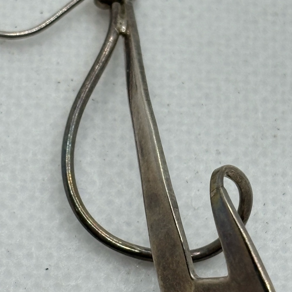 HOB 925 Modernist Dangle Earrings.  Around 2” long not counting hooks. - Picture 10 of 15
